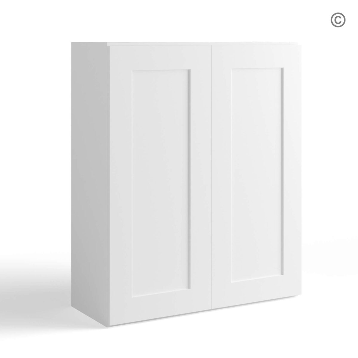 White Shaker 36 H Double Door Wall Cabinet, white kitchen cabinets, rta cabinets