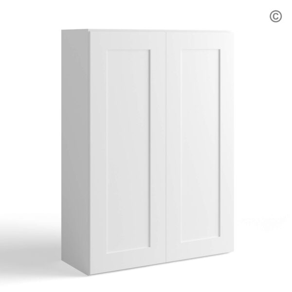 White Shaker 42 H Double Door Wall Cabinet, white kitchen cabinets, rta cabinets