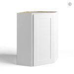 White Shaker 27 W Diagonal Corner Wall Shelf, white kitchen cabinets, rta cabinets