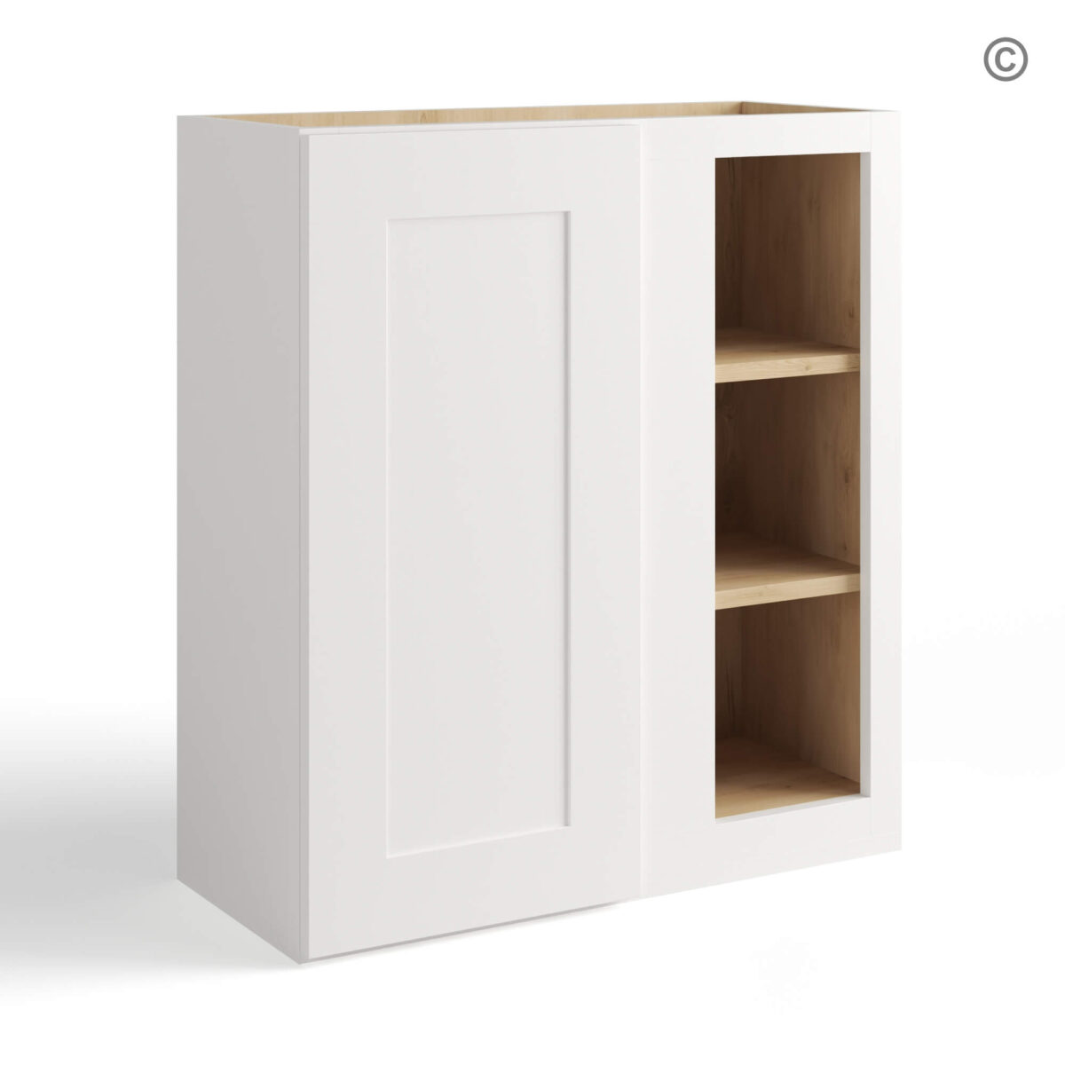 White Shaker 30 H Wall Blind Cabinet, white kitchen cabinets, rta cabinets