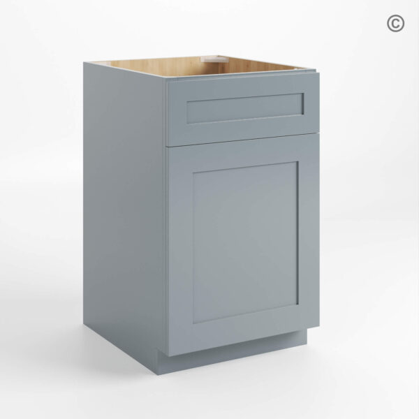 Gray Shaker Base Cabinet with Single Door & Drawer, gray kitchen cabinets, rta cabinets