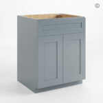 Gray Shaker Base Cabinet with Double Doors & Single Drawer, gray kitchen cabinets, rta cabinets