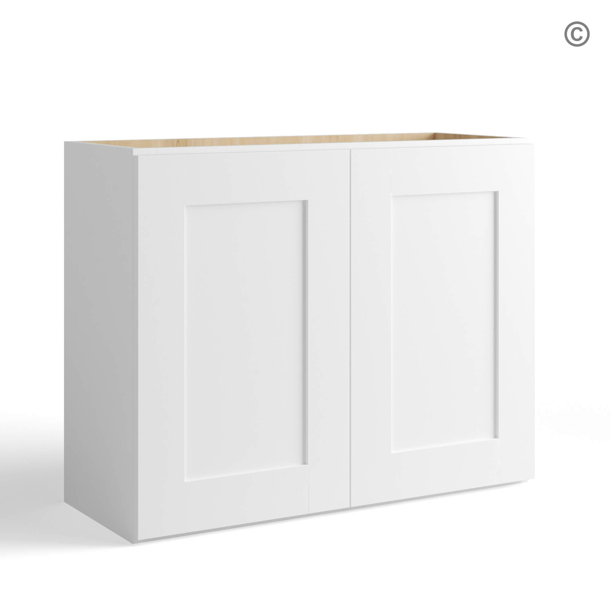 White Shaker 24 H Double Door Wall Cabinet, white kitchen cabinets, rta cabinets