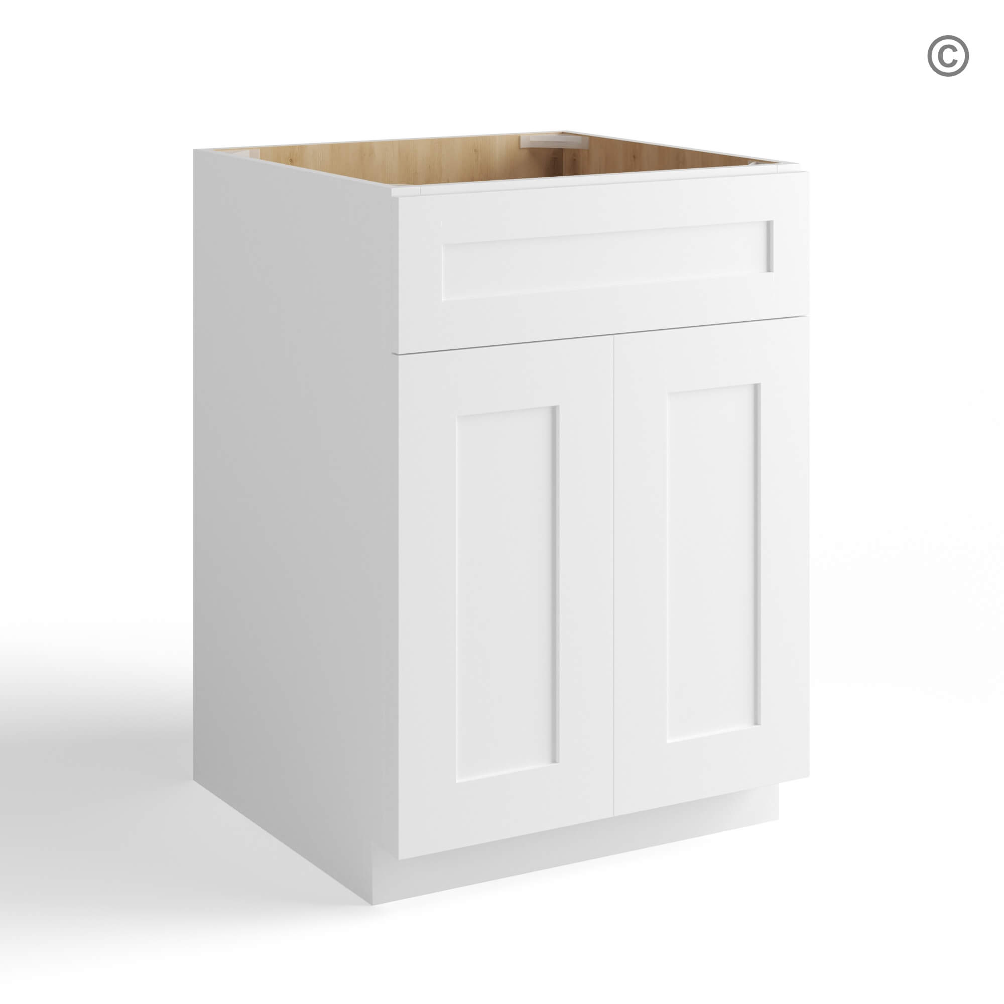 White Shaker Sink Base 27, white kitchen cabinets, rta cabinets