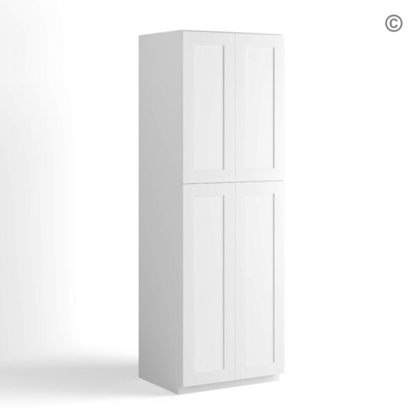 White Shaker 30 W Utility Pantry Cabinet, white kitchen cabinets, rta cabinets