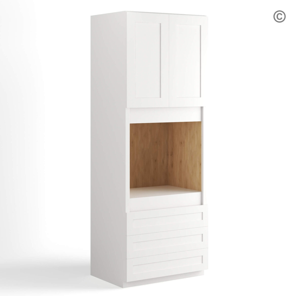 White Shaker 33 W Oven Pantry Cabinet, white kitchen cabinets, rta cabinets