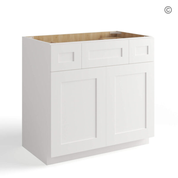 White Shaker Vanity Combo Cabinet, white kitchen cabinets, rta cabinets