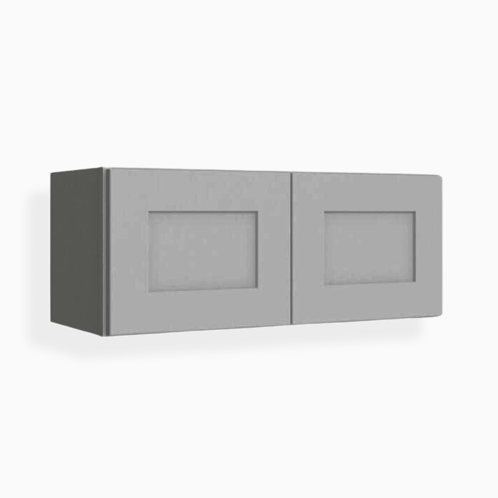 Gray Shaker 12" H Double Door Wall Cabinet image 1