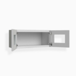 Gray Shaker 12" H Double Door Wall Cabinet with Glass Doors image 1
