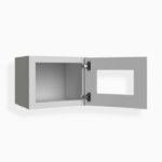Gray Shaker 12" H Single Door Wall Cabinet with Glass Door image 1