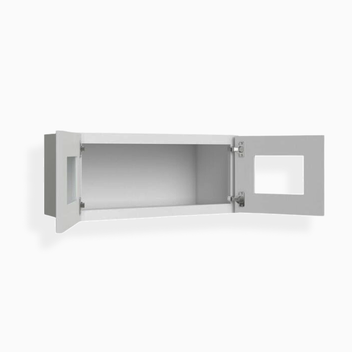 Gray Shaker 18" H Double Door Wall Cabinet With Glass Doors image 2