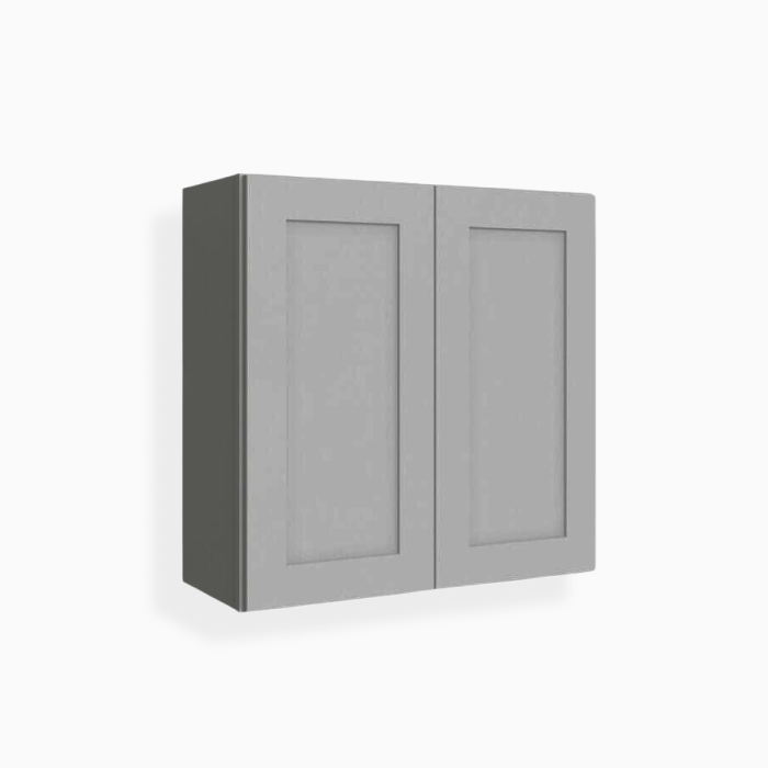 Gray Shaker 30" H Double Door Wall Cabinet image 2
