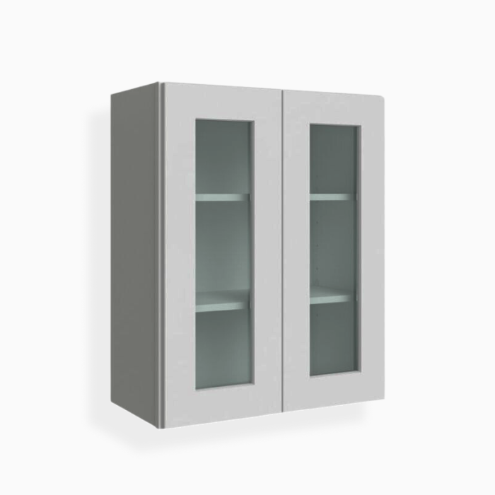 Gray Shaker 30" H Double Door Wall Cabinet with Glass Door image 1