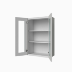 Gray Shaker 36" H Double Door Wall Cabinet with Glass Doors image 2