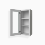 Gray Shaker 36" H Single Door Wall Cabinet with Glass Door image 2