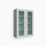 Gray Shaker 42" H Double Door Wall Cabinet with Glass Doors image 1