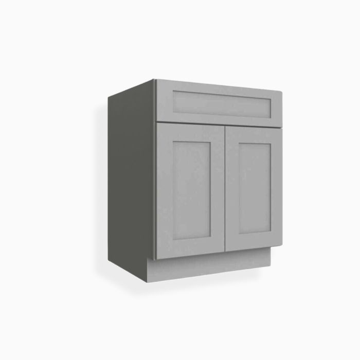Gray Shaker Base Cabinet with Double Doors image 1