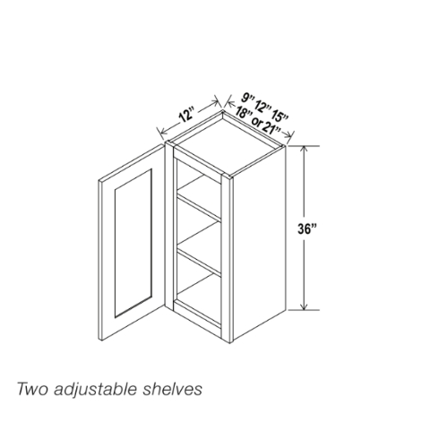 Shaker 36″ H Single Door Wall Cabinet