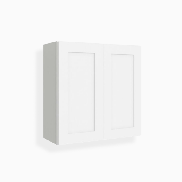 White Shaker 30" H Double Door Wall Cabinet image 3