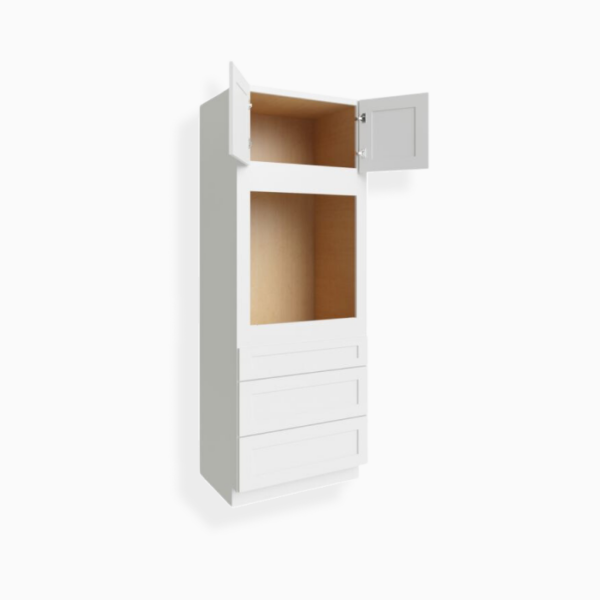 White Shaker 33" W Oven Pantry Cabinet