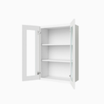 White Shaker 36 H Double Door Wall Cabinet with Glass Doors image 1