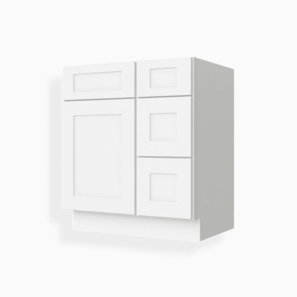 White Shaker 36" W Vanity Combo with Drawers image 1