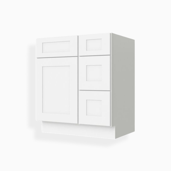White Shaker 36" W Vanity Combo with Drawers image 1