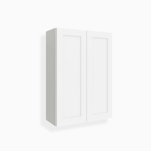 White Shaker 42" H Double Door Wall Cabinet image 1