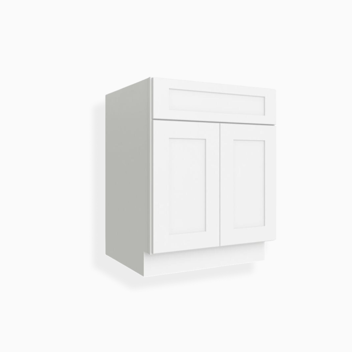 White Shaker Base Cabinet with Double Doors image 1