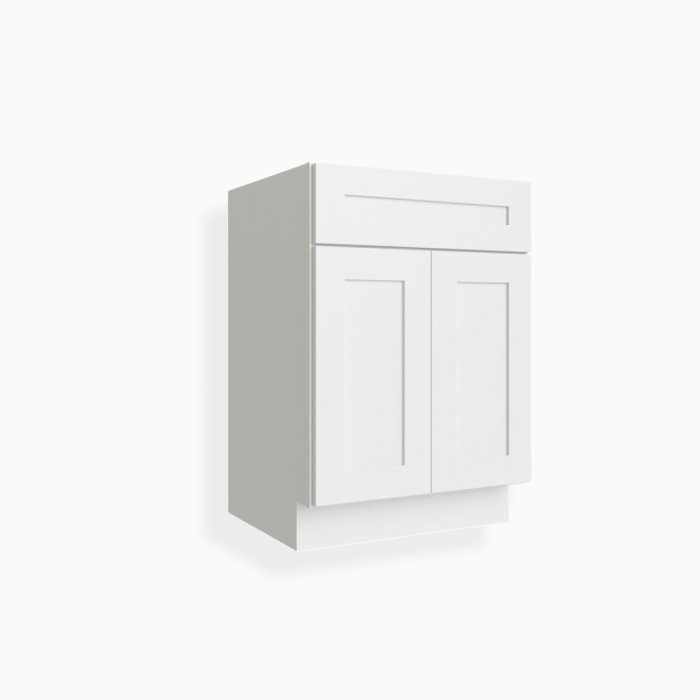 White Shaker Single Vanity Sink Base Cabinet image 1