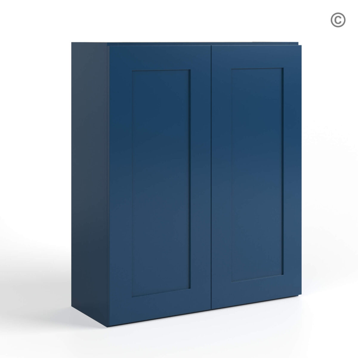 Navy Blue Shaker 36 H Double Door Wall Cabinet, rta cabinets, blue kitchen cabinets