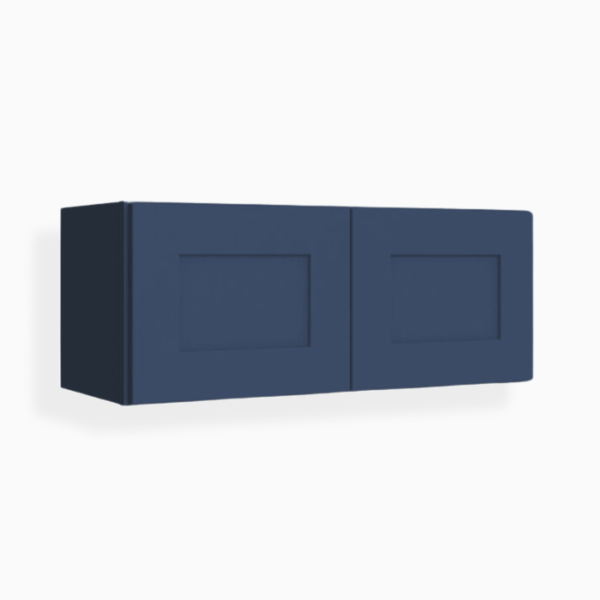 Blue Shaker 15″ H Double Door Wall Cabinet image 1