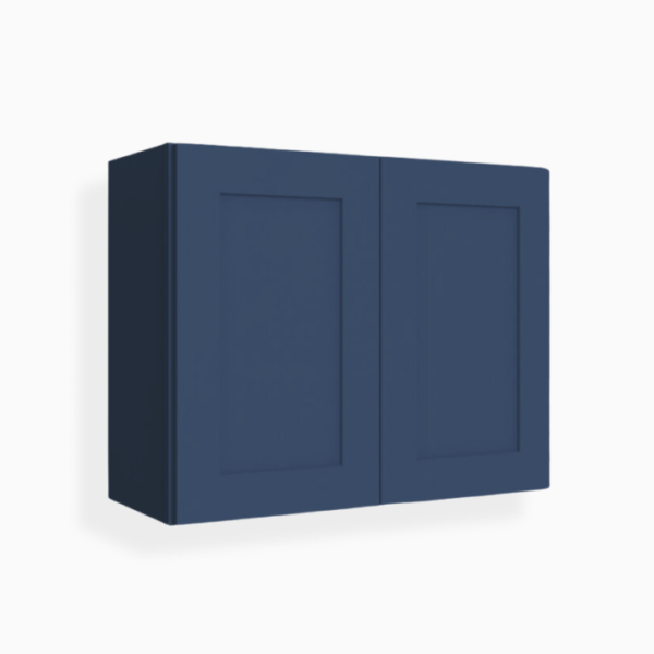 Blue Shaker 24" H Double Door Wall Cabinet image 1