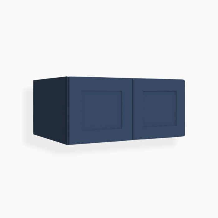 Blue Shaker 30" W Refrigerator Wall Cabinet image 1
