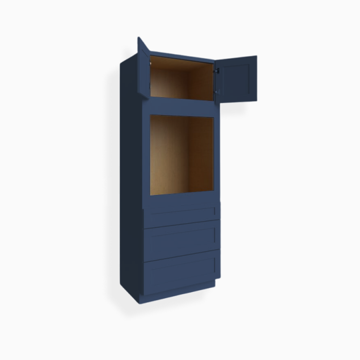 Blue Shaker 33" W Oven Pantry Cabinet