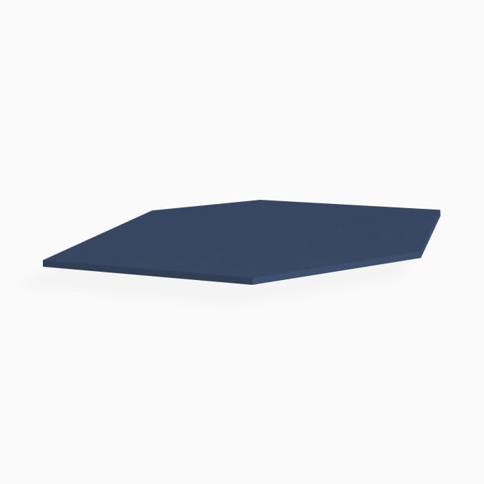 Navy Blue Shaker Corner Sink Front Floor
