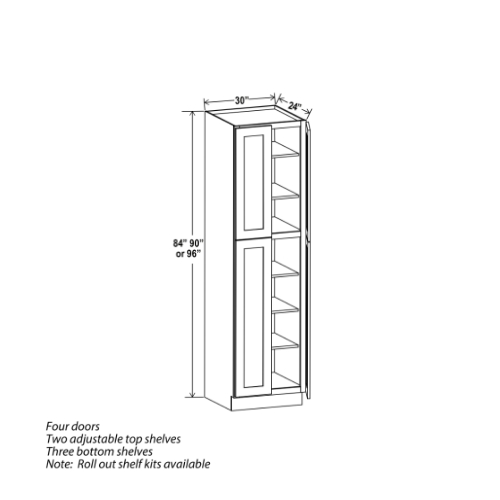Shaker 24" W Utility Pantry Cabinet