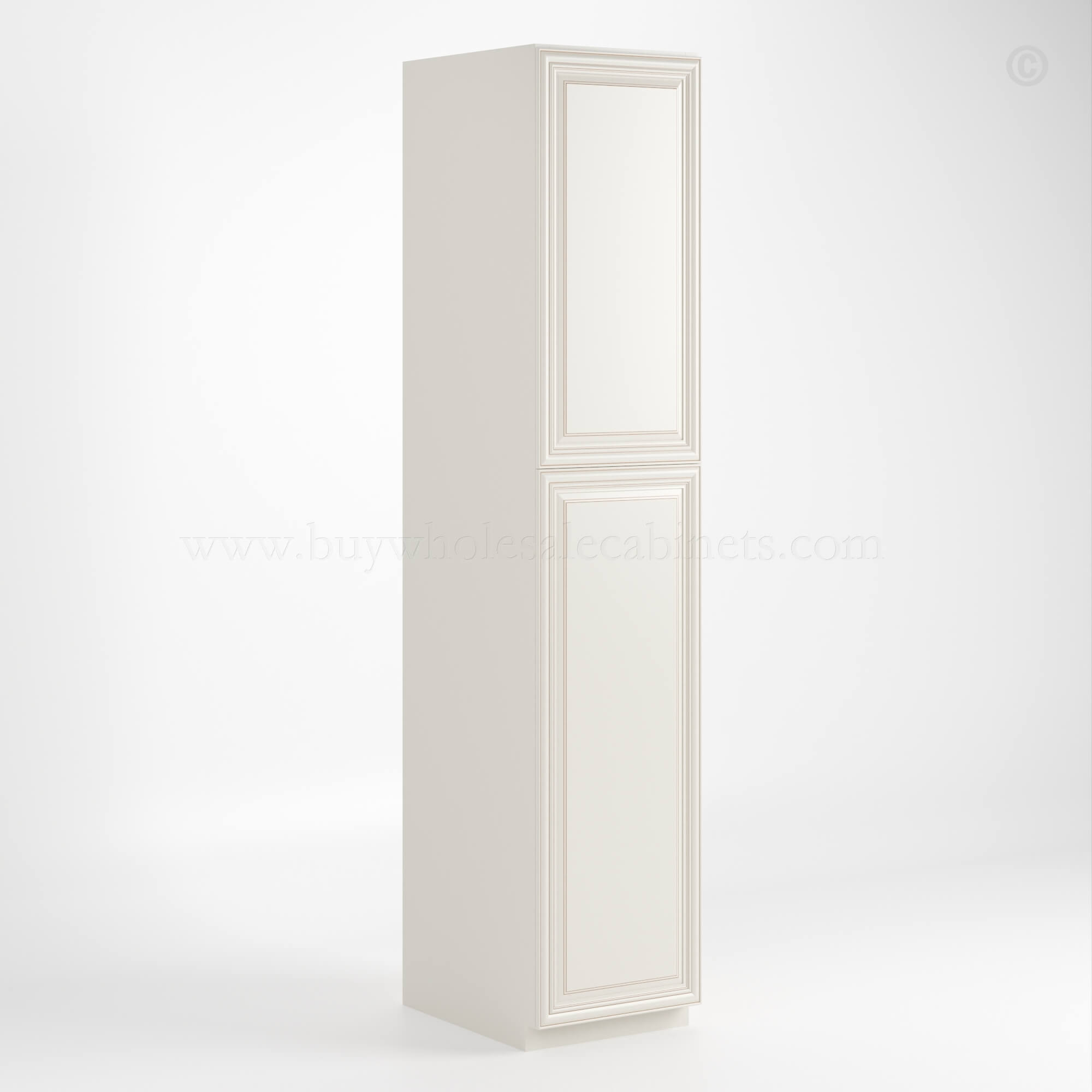 Charleston White Raised Panel 18 W Utility Pantry Cabinet