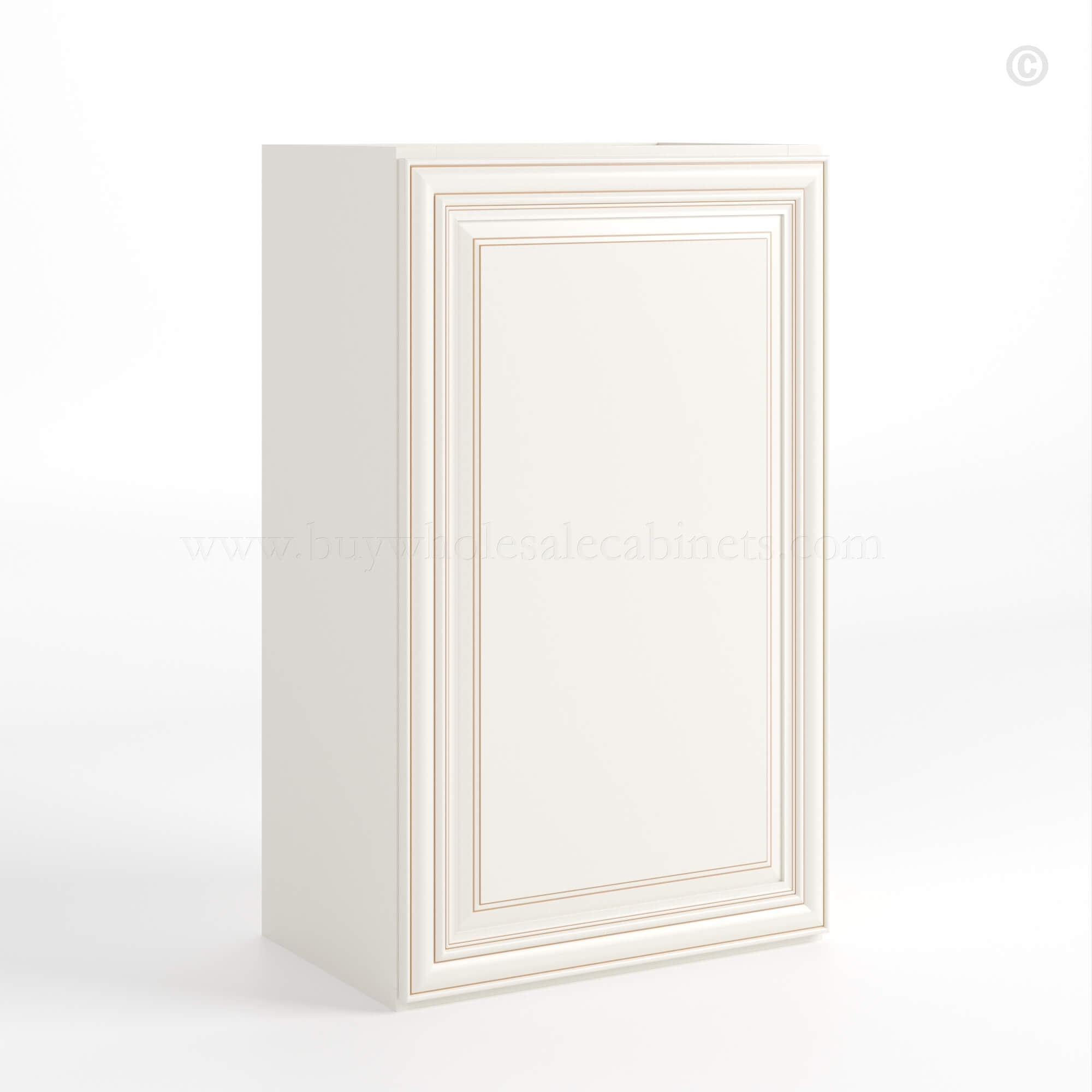 Charleston White Raised Panel 36 H Single Door Wall Cabinet