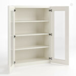 Charleston White Raised Panel 42" H Double Door Wall Cabinet with Glass Doors image 1