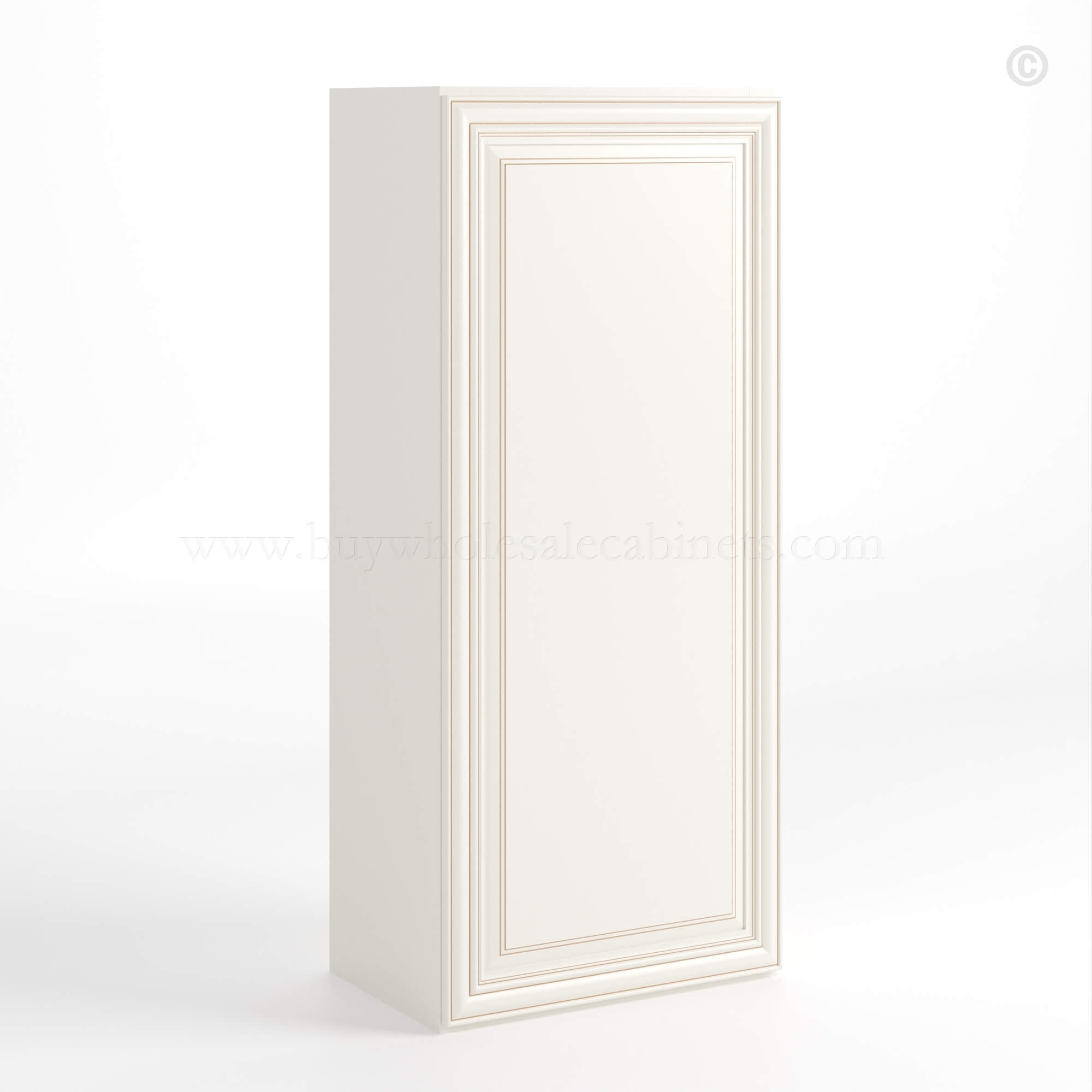 Charleston White Raised Panel 42 H Single Door Wall Cabinet