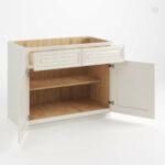 Charleston White Raised Panel Base Cabinet with Double Doors and Drawers image 1
