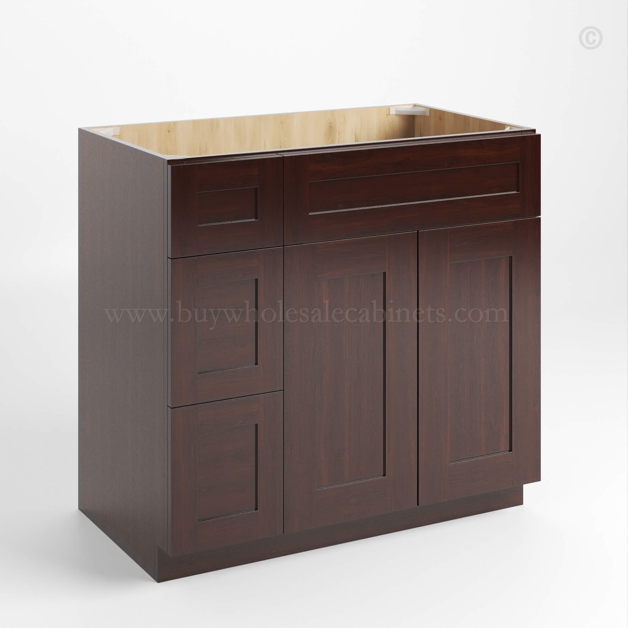 Shaker Espresso 36 W Vanity Combo with Drawers