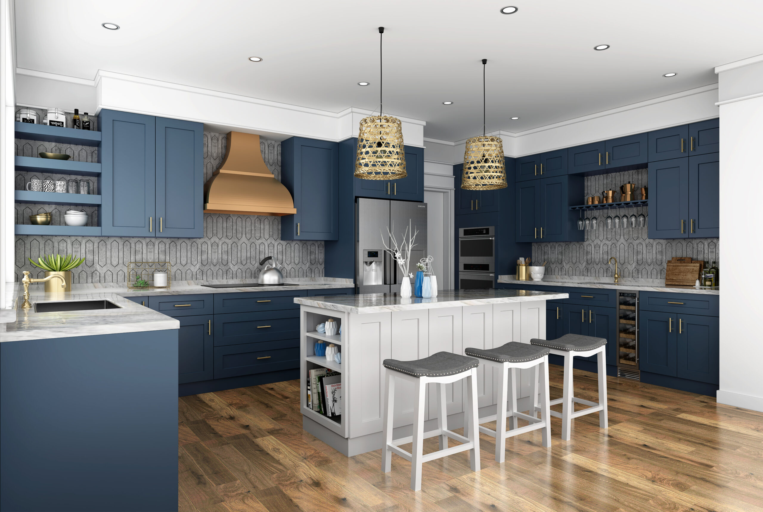 navy blue cabinets