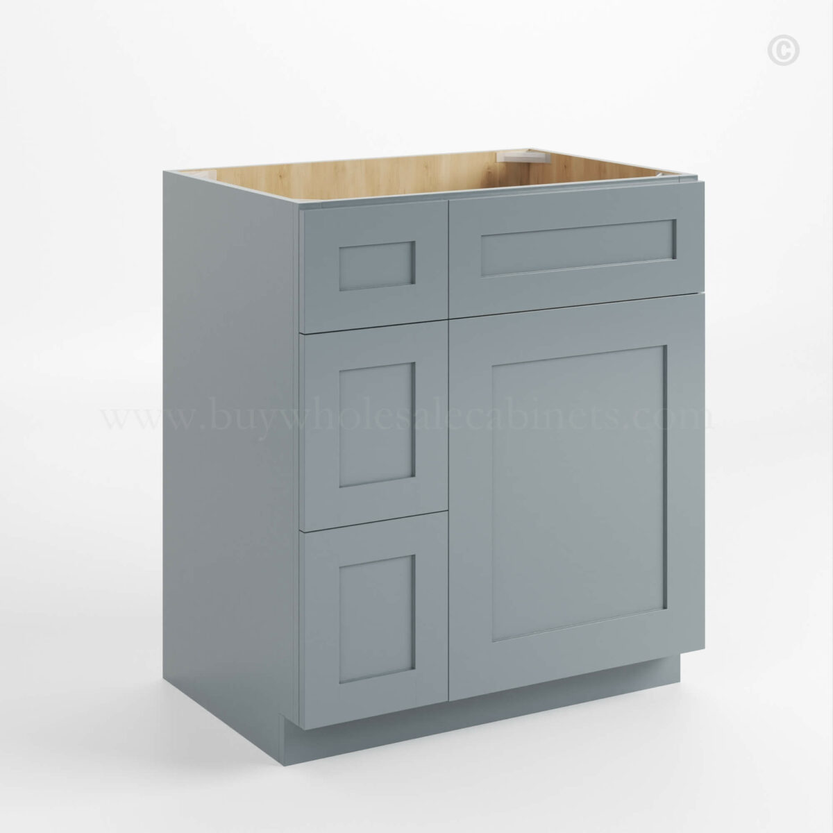 Gray Shaker 30 W Vanity Combo with Drawers