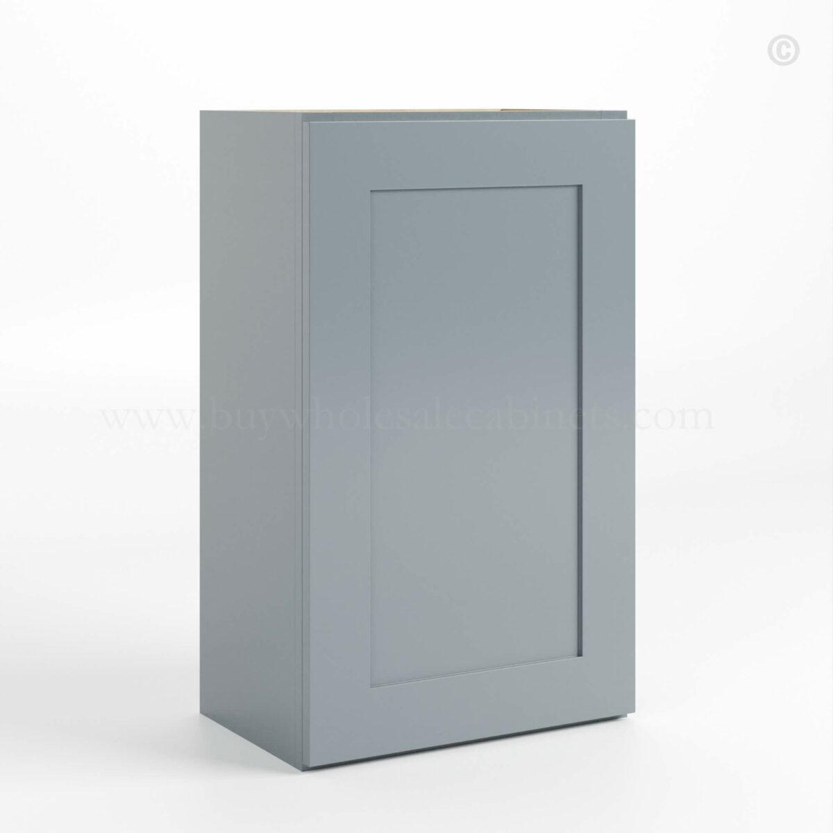 Gray Shaker 36 H Single Door Wall Cabinet