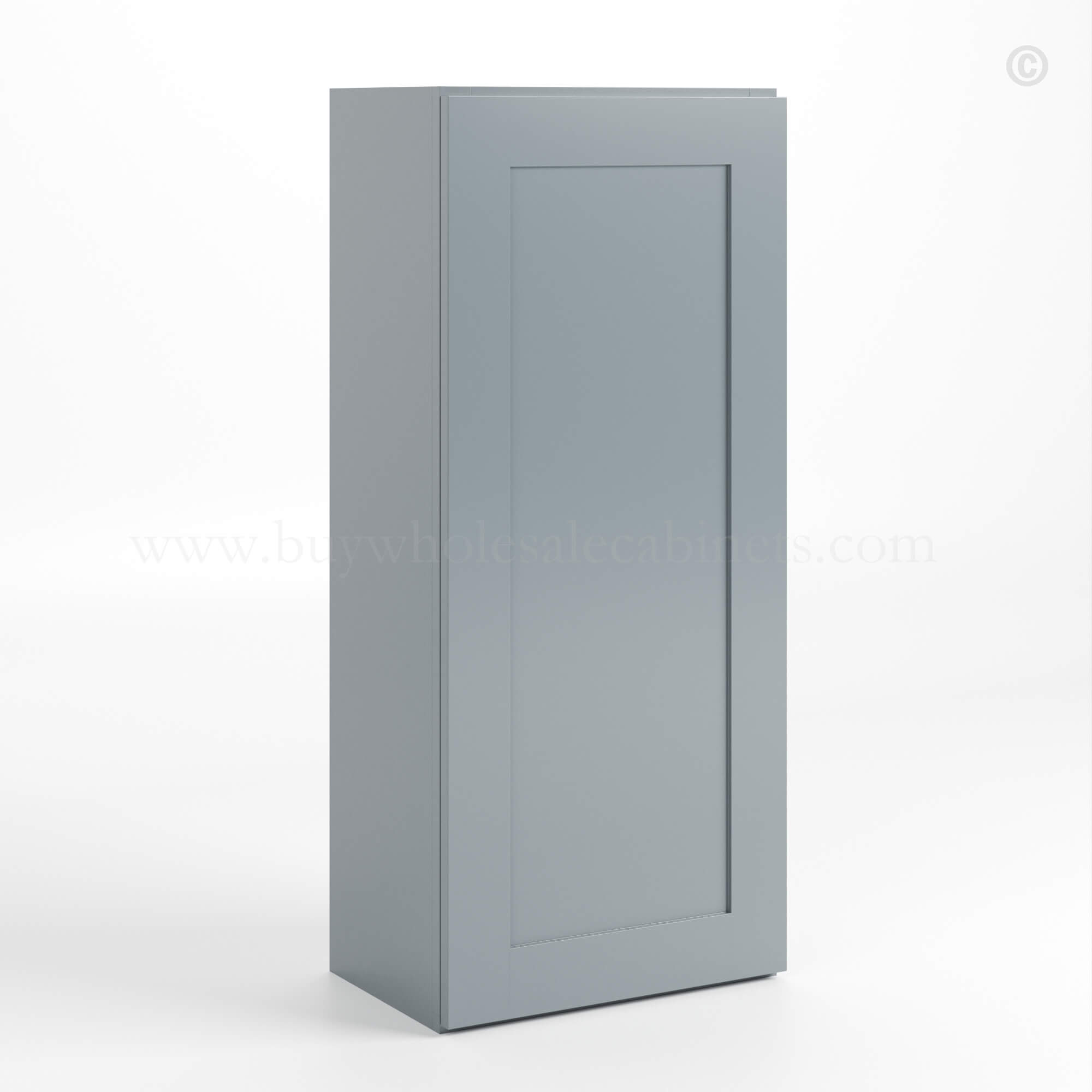 Gray Shaker 42 H Single Door Wall Cabinet