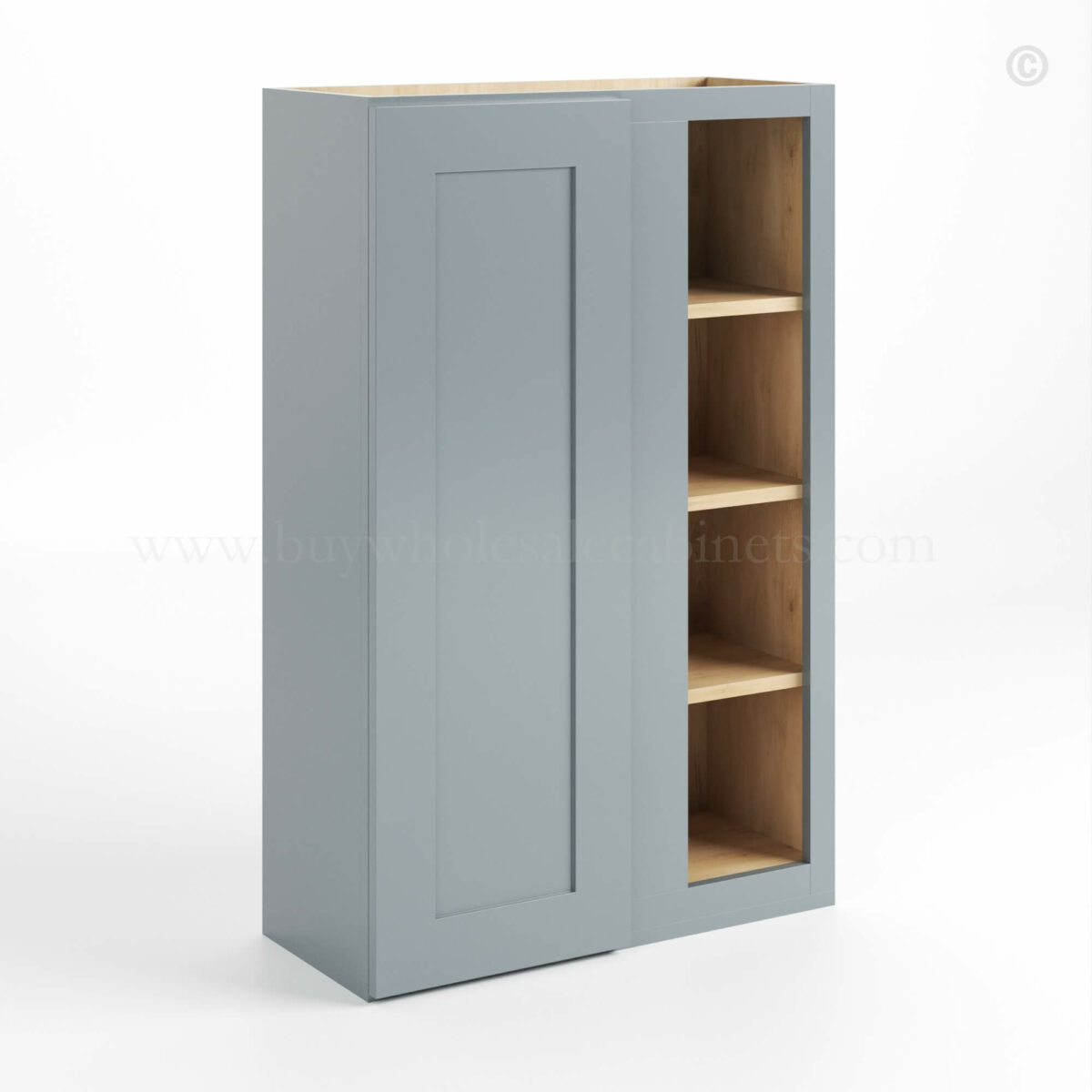 Gray Shaker 42 H Wall Blind Cabinet
