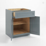 Gray Shaker Base Cabinet with Double Doors & Single Drawer