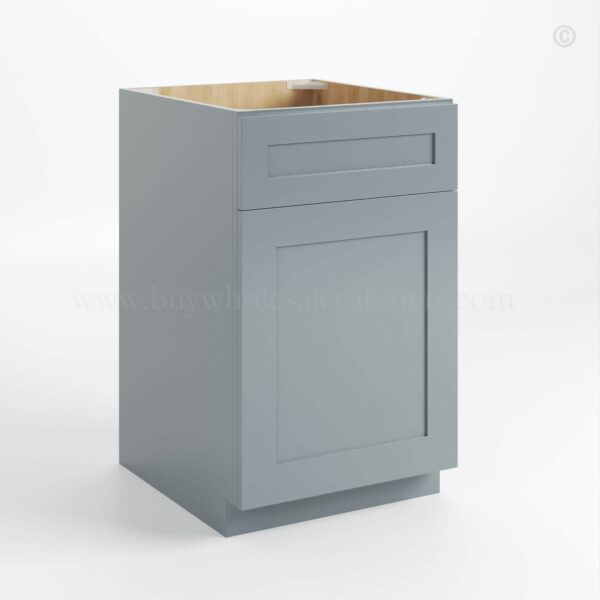 Gray Shaker Base Cabinet with Single Door & Drawer